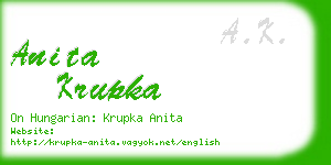 anita krupka business card